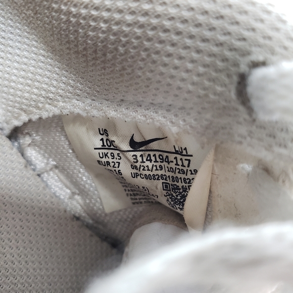 Nike Air Force 1 Triple White Toddler Athletic Shoe Size 10C White 314194-117 - Picture 7 of 7